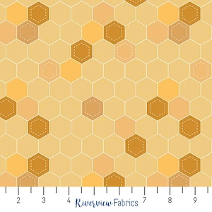 Daisy Fields - Honeycomb - Honey | Riley Blake | Quilting Cotton Fabric By the Yard, Fat Quarters