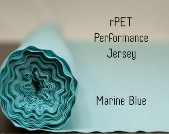 Tejido de punto de jersey de alto rendimiento cortado a medida, azul