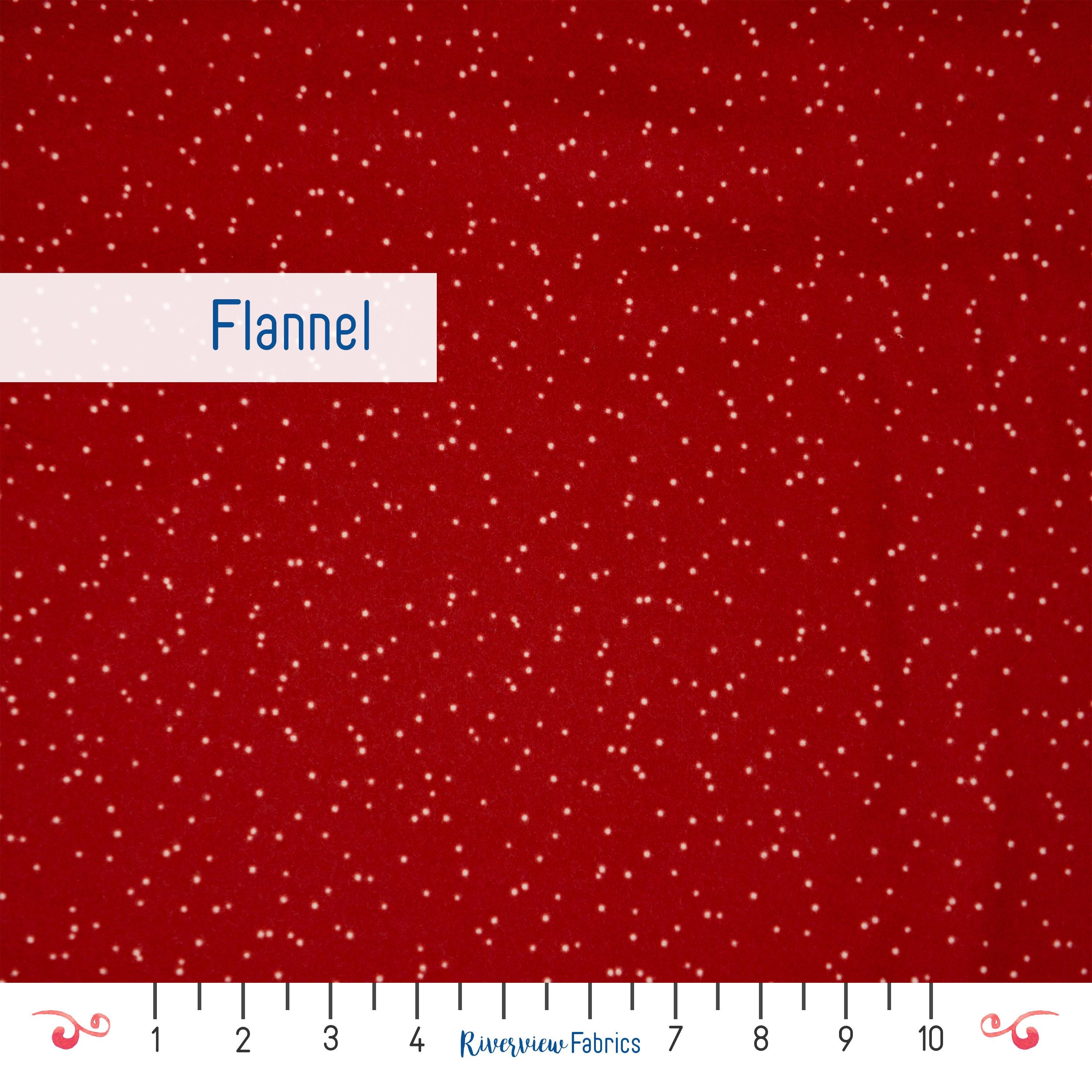 Red with White Dots Flannel By the Yard, Riley Blake Designs, 100% Cotton, Fabric By the Yard, Fat Quarters