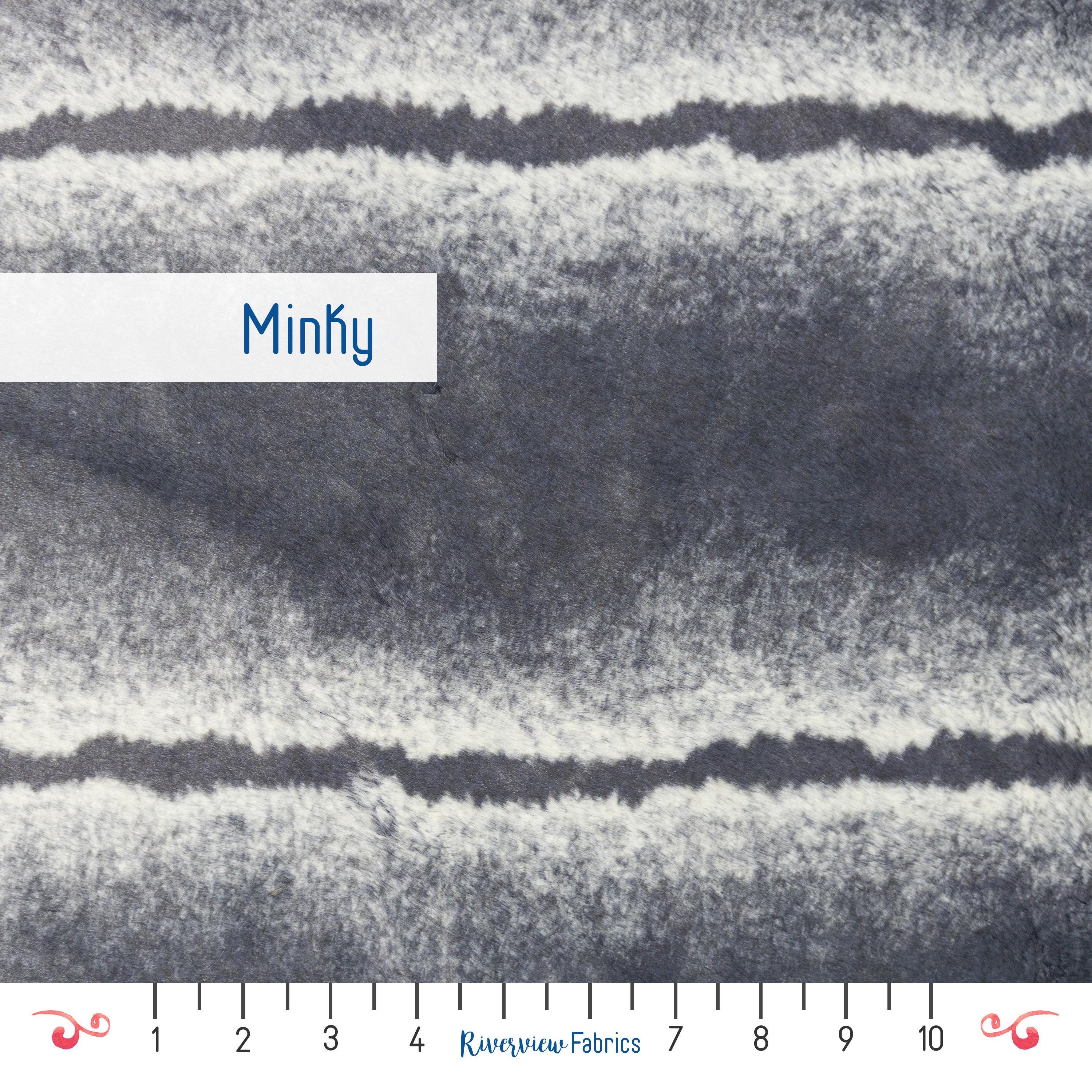 Striped Plush Luxe Cuddle Minky Fabric by the Yard, Gray, Shannon ...