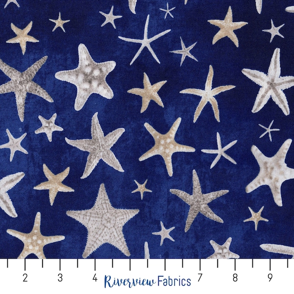 Starfish | Timeless Treasures | Quilting Cotton Fabric By the Yard, Fat Quarters
