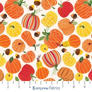 Hayrides & Happiness - Pumpkin Patch | Kanvas Studios | Quilting Cotton Fabric By the Yard, Fat Quarters