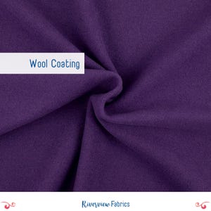 Wool Melton Coating Fabric By the Yard, Purple, Fabric Merchants, Heavyweight, Apparel Fabric, Fabric for Peacoats