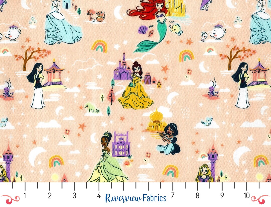 Disney Princess Fabric by the Yard, Heart of a Princess Collection ...