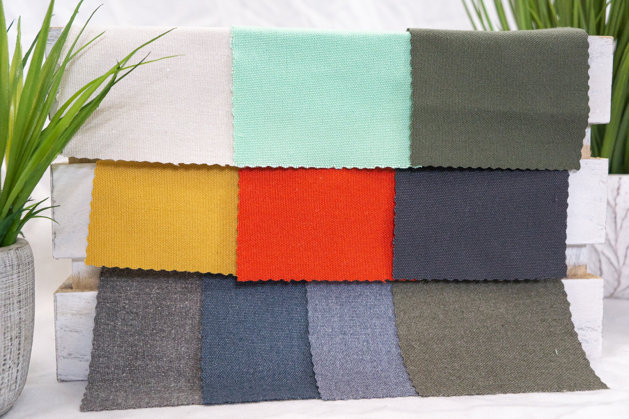 Canvas Swatch Recycled Polyester and Cotton Fabric Samples Etsy UK