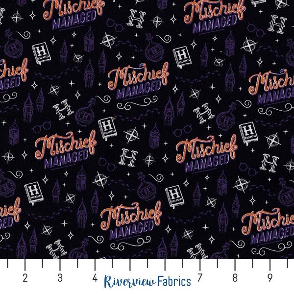 Harry Potter Halloween Fabric by the Yard, Character Halloween III - Mystical Mischief, Camelot Fabrics, Quilting Cotton, Fat Quarters