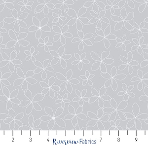 Stretch Jersey Knit - Something Borrowed Petals - Gray | Riley Blake | Fabric By the Yard