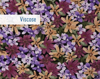 Tissu à motifs floraux au mètre : 100 % viscose