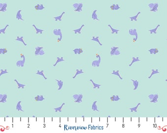 Cute Little Dinosaur Fabric, Life Finds A Way - Happy Dina - Dreamy, Cotton+Steel, 100% Cotton Fabric By the Yard, Fat Quarters