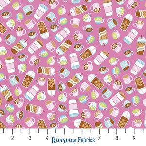 Rainbowfruit - Drinks - Hot Pink | Riley Blake | Quilting Cotton Fabric By the Yard, Fat Quarters