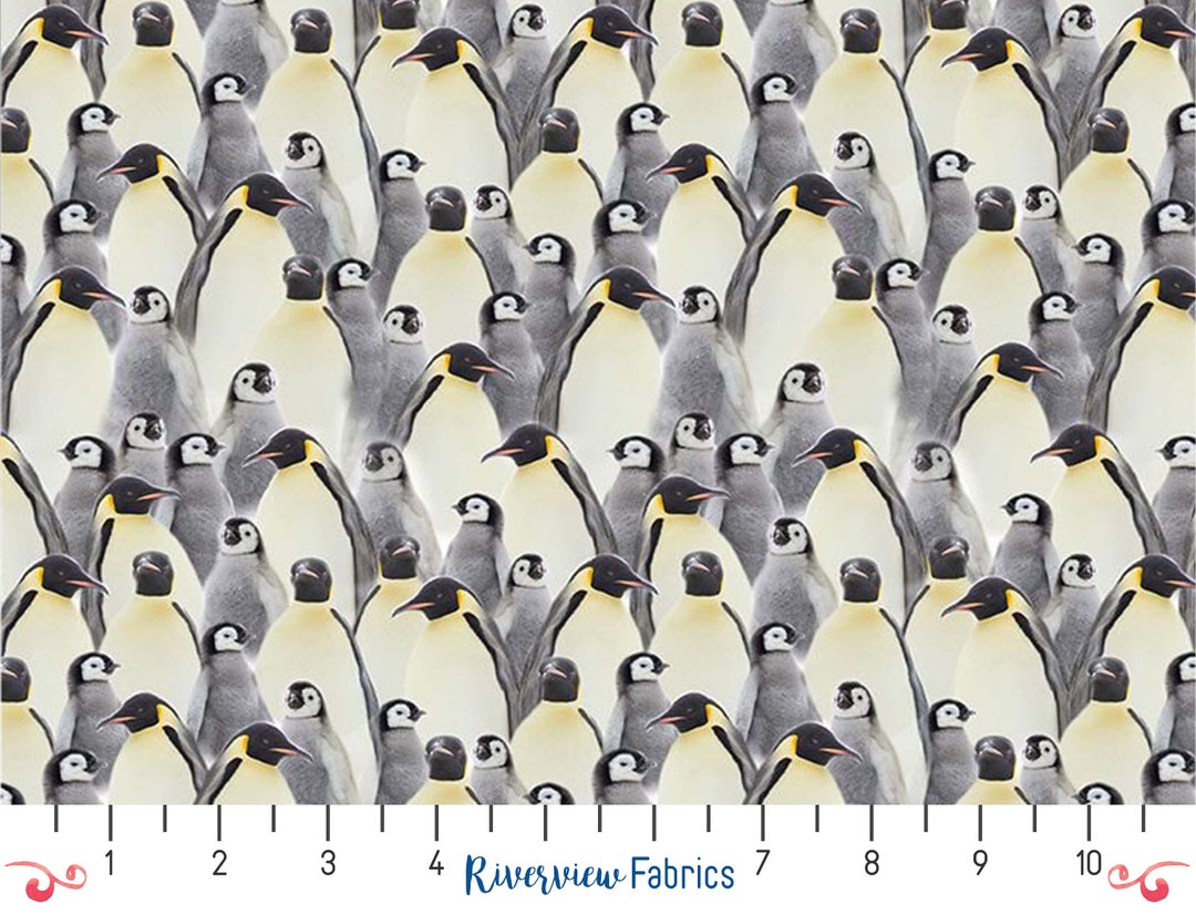 Penguin Fabric by the Yard, Emperor Penguins, Timeless Treasures Fabric