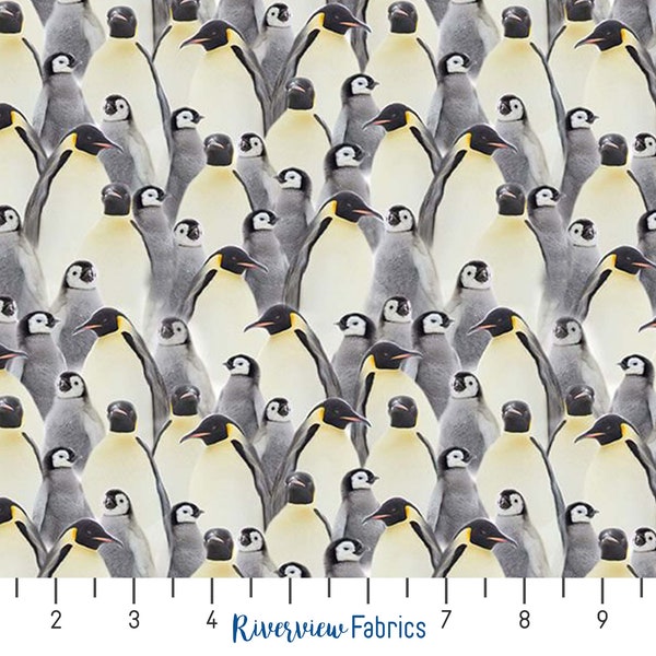 Penguin Fabric by the Yard, Emperor Penguins, Timeless Treasures Fabric, 100% Cotton Quilting Fabric, Fat Quarters