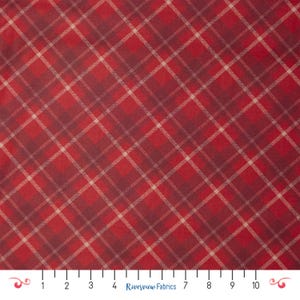Tessuto a quadri diagonali rossi tagliato su misura, collezione Playful Plaids, tessuti Paintbrush Studio, cotone per trapuntatura, Fat Quarters