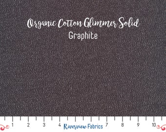 Glimmer Solids - Graphite | Cloud9 Fabrics | GOTS Certified Organic Quilting Cotton Fabric By the Yard, Fat Quarters