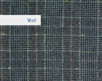Plaid Wool Blend Fabric Remnant, Gray, 24"