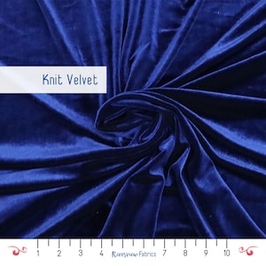 Stretch Velvet Fabric by the Yard, Navy Blue, Fabric Merchants, Apparel Fabric