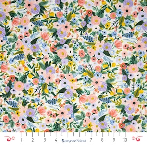 Rifle Paper Co. Floral Fabric By the Yard, Petite Garden Party, Off-White, Garden Party Collection, 100% Quilting Cotton, Fat Quarters