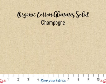 Glimmer Solids - Champagne | Cloud9 Fabrics | GOTS Certified Organic Quilting Cotton Fabric By the Yard, Fat Quarters