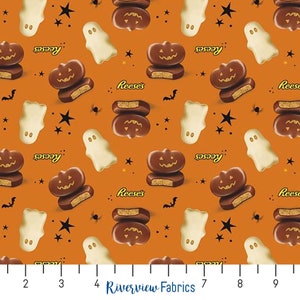 Celebrate with Hershey - Main - Orange | Riley Blake | Quilting Cotton Fabric By the Yard, Fat Quarters