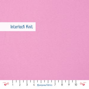 Solid Interlock Knit Fabric by the Yard, Purple-Pink, Cotton Polyester Blend, Apparel Fabric