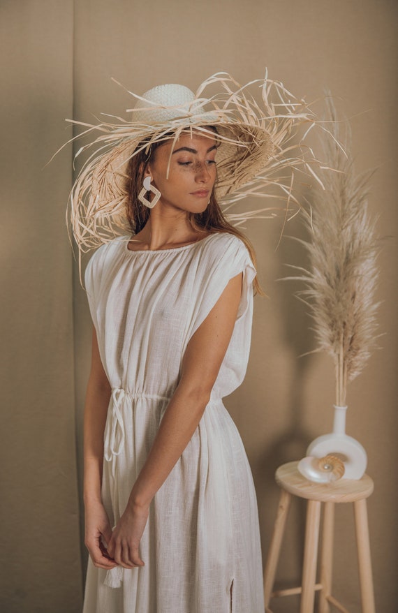 white maxi peasant dress
