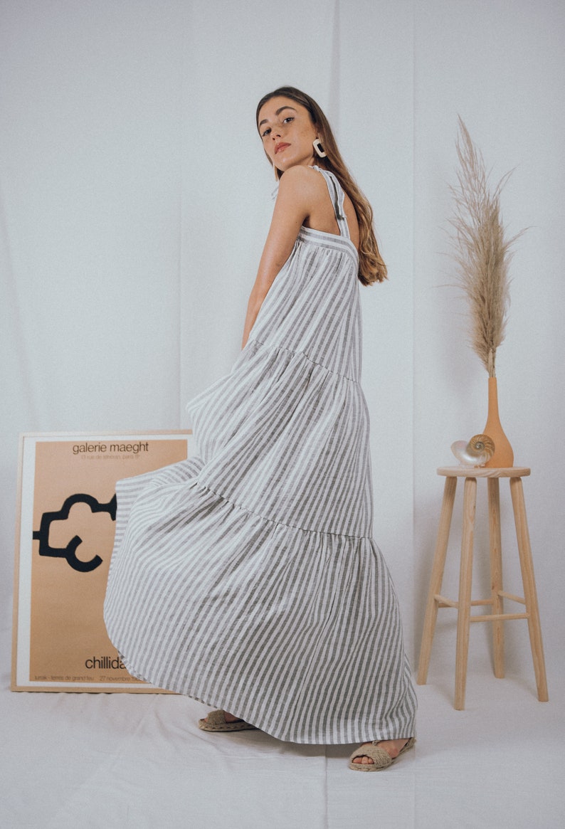 LINEN DRESSboho dressbohemian dresssummer dressbridesmaid dresswedding dressprairie dressmaxi dress70s dressvintage dress
