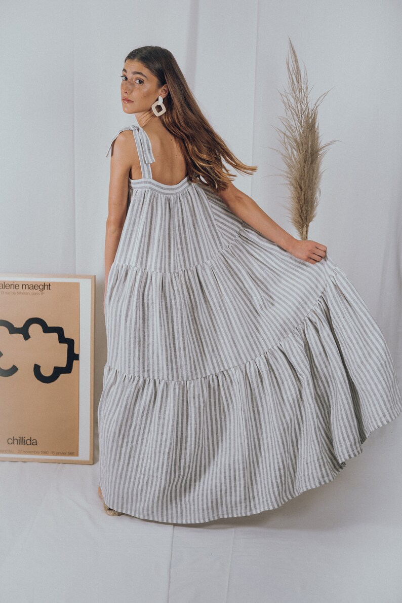 LINEN DRESSboho dressbohemian dresssummer dressbridesmaid dresswedding dressprairie dressmaxi dress70s dressvintage dress