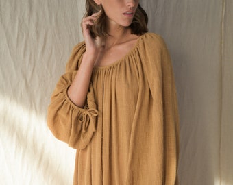 BOHO MAXI DRESS/ oversize dress / loose fit dress/ earthy / holiday dress / tunic / minimal dress/ kaftan /beach dress/ bohemian dress/