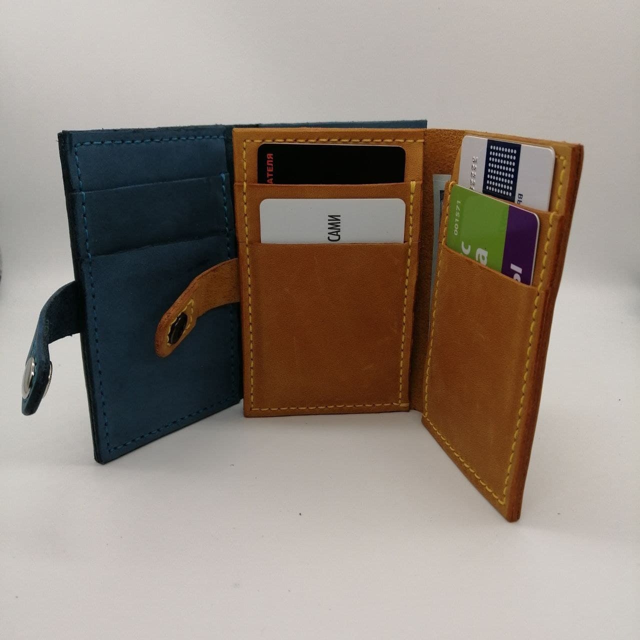 Yellow Leather Cardholder / Cardholder / leather cardholder / Etsy