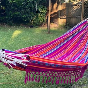 Vibrant Inca Hammock - Lightweight, Double, Handmade Ultra-Comfy for Outdoor Bliss & Relaxation