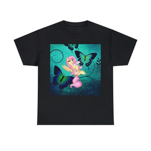 Fluttershy Unisex Heavy Cotton Tee, mlp, My little Pony Fans, Brony,Pegasus, Magical, Magic of Friendship, school of magic