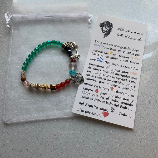 Pulsera Vida de Jesús, la historia más bella, La vida de Jesús - Pulsera, La Historia mas bella, pulsera, católica, religiosa, rosario