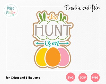 Die Jagd ist eine Schnittdatei, Ostereiersuche SVG png dxf, Cricut Silhouette, Osterhase Eiersuche, Osterdeko, Oster Dekor