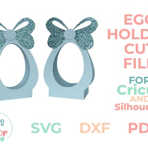 Soporte para huevos de Pascua SVG, soporte para huevos de chocolate, conejito de Pascua SVG, obsequio de fiesta para niños, regalo de manualidades de papel