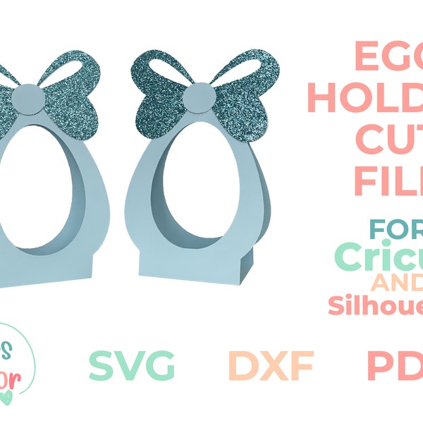 Soporte para huevos de Pascua SVG, soporte para huevos de chocolate, conejito de Pascua SVG, Favor de fiesta para niños, Regalo artesanal de papel