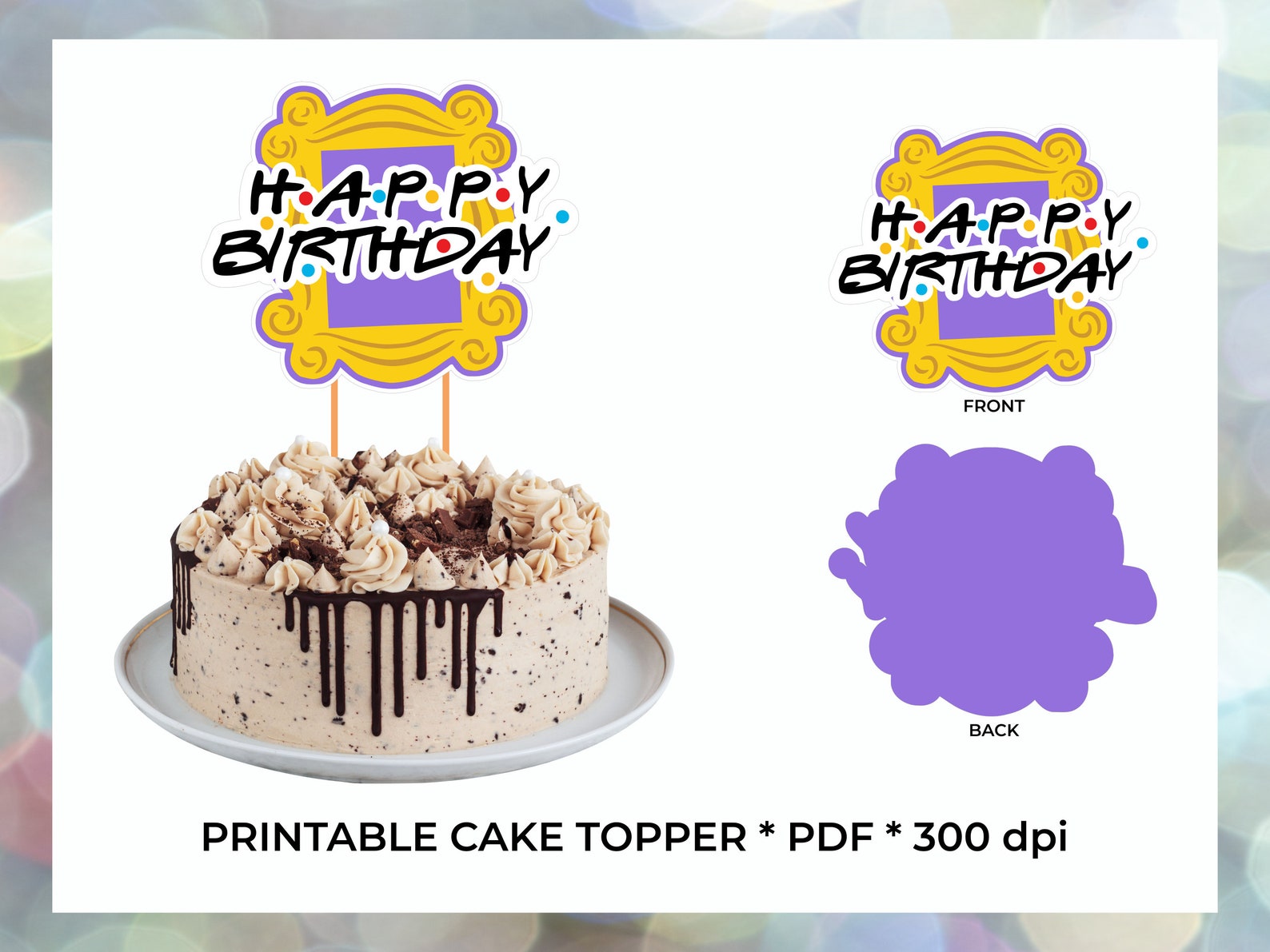 Printable Cake Topper, Friends Party Decorations, Friends Party Theme ...