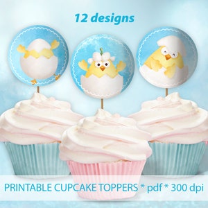 Ostern Dekor Ostern Cake Topper Printable Cupcake Toppers Cupcake Ostereier Bunny Print Printable Topper Cupcake Prints für Ostern Digital