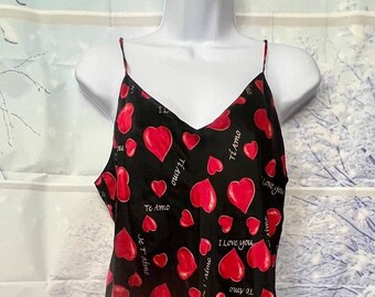 Vintage Intimate Style 100% Silk Valentine's Day Lingerie Nightgown