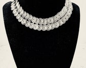 Vintage Sterling Silver Wire Wrapped Choker Necklace