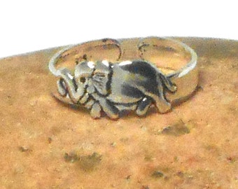 Verstelbare olifant 925 sterling zilveren teenring