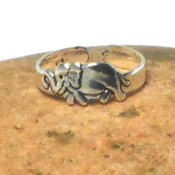 Verstelbare olifant 925 sterling zilveren teenring