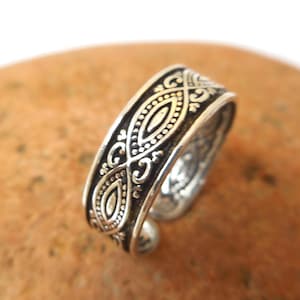 Verstelbare teenring: boho sterlingzilveren sieraden
