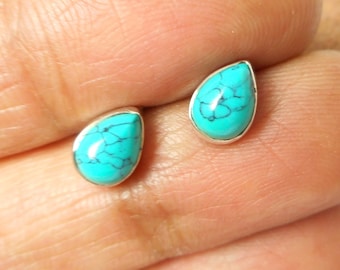 Silverly Orecchini A Goccia In Argento 925 Con Turchese Simulato, Ipoallergenici, Regalo Con Panno - 2