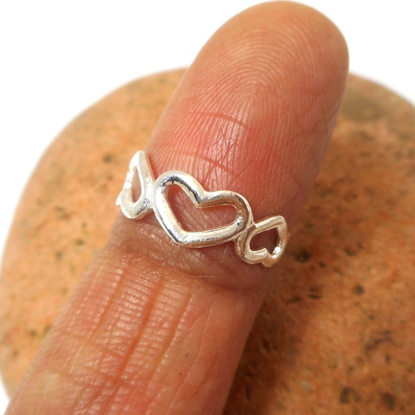 Adjustable Heart 925 Sterling Silver Toe Ring