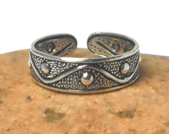 Sterling Silver 925 Adjustable Waves Toe Ring - Etsy