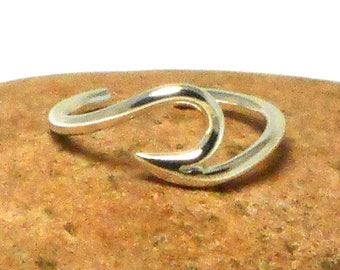 Plain Adjustable 925 Sterling Silver Toe Ring