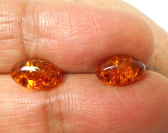 Marquise AMBER Sterling Silver Gemstone Stud Earrings 925 - 6 x 10 mm