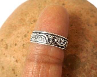 EINSTELLBAR 925 Sterling Silber Mond Sterne ZEHE Ring