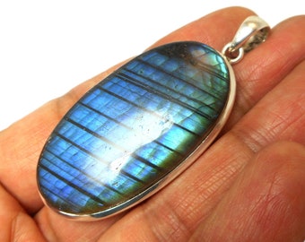 ペンダント - エッチング加工 ブルーグリーン ラブラドライト