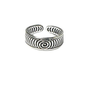 Spiral 925 Sterling Silver Toe Ring Adjustable image 1